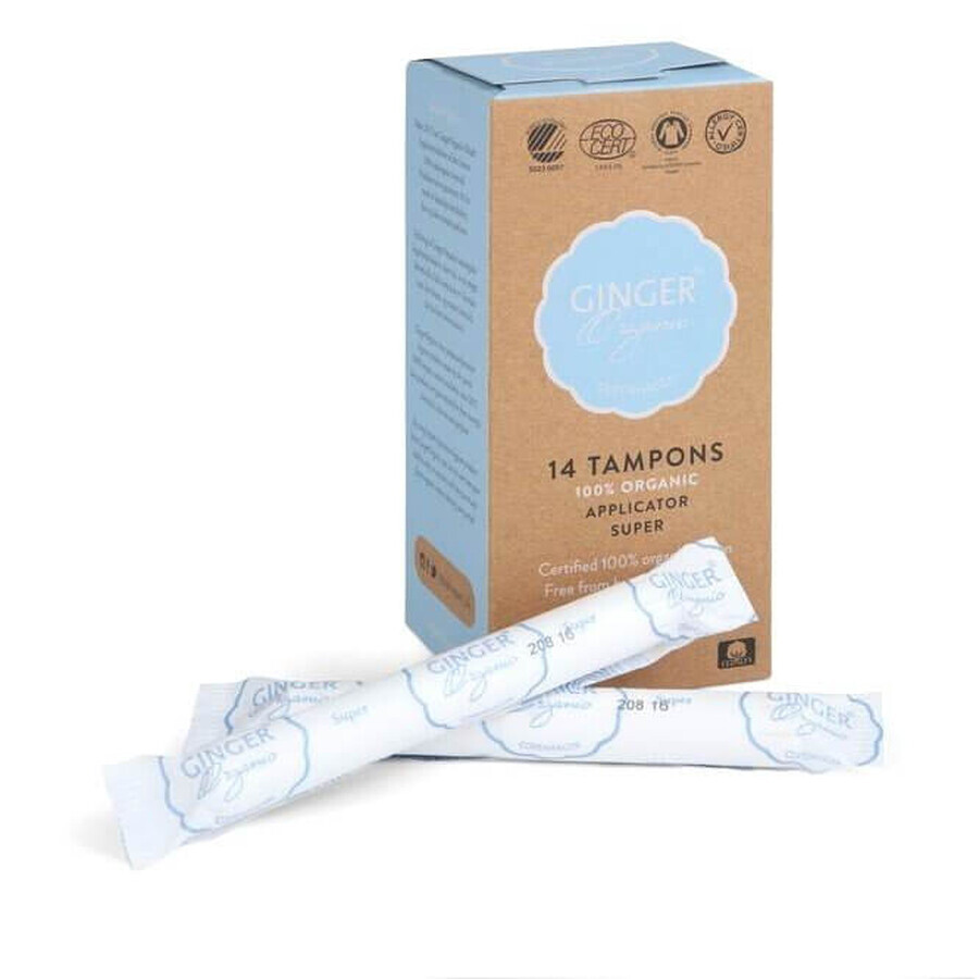 Buy Ginger Organic Tampons with Super applicator, 14 pieces Ginger Organic Tampons with Super applicator, 14 pieces