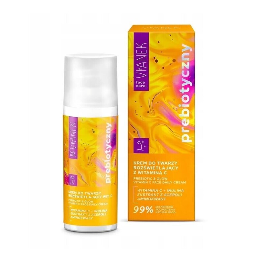 Vianek Crema viso prebiotica illuminante con vitamina C, 50 ml