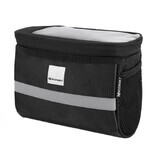 Sacoche de vélo pour guidon Wozinsky avec étui pour téléphone portable 2 l noir (WBB12BK)