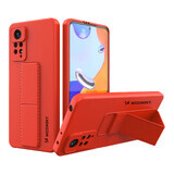Wozinsky Kickstand Case étui en silicone avec support pour Xiaomi Redmi Note 11 Pro rouge