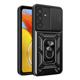 Funda blindada Hybrid Armor Camshield para Samsung M14 con tapa de cámara - negra