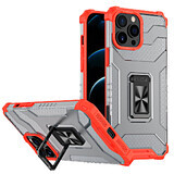 Crystal Ring Case funda híbrida blindada + soporte magnético iPhone 12 Pro rojo