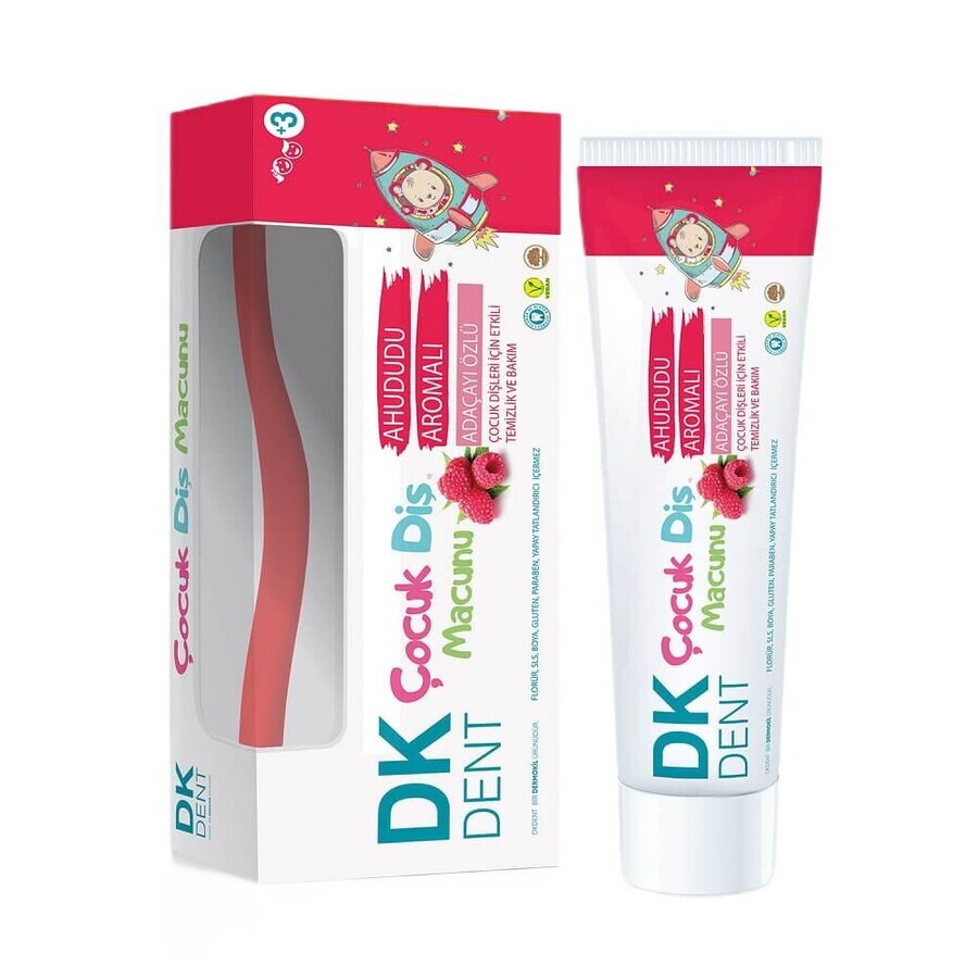 Dermokil dentifrice pour enfants à la framboise, 50 ml + brosse à dents