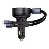 Baseus Enjoyment USB-C Autoladegerät mit USB-C / Lightning 60W Kabel - schwarz