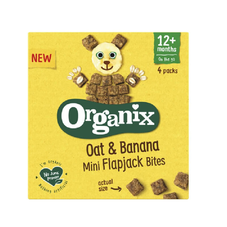 Shop Flapjack Bio weich Bio-Vollkorn-Hafer und Bananenwürfel, +12 Monate, 4x20 gr, Organix Flapjack Bio weich Bio-Vollkorn-Hafer und Bananenwürfel, +12 Monate, 4x20 gr, Organix