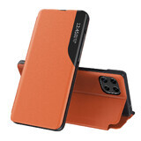 Eco Leather View Case elegante funda con tapa abatible y función de soporte Samsung Galaxy A22 4G naranja