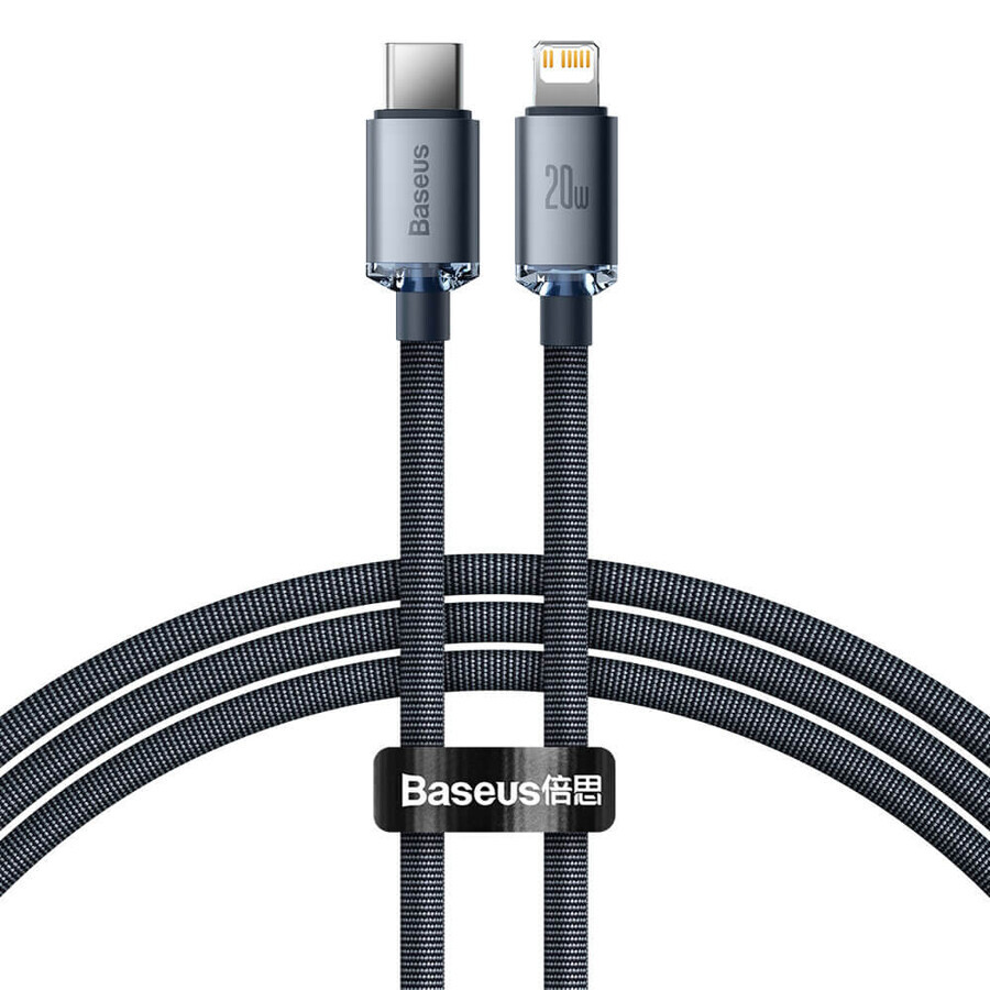 Baseus Kabel CAJY000201 Lightning - USB-C PD QC 20W 480Mbps 1.2m - schwarz