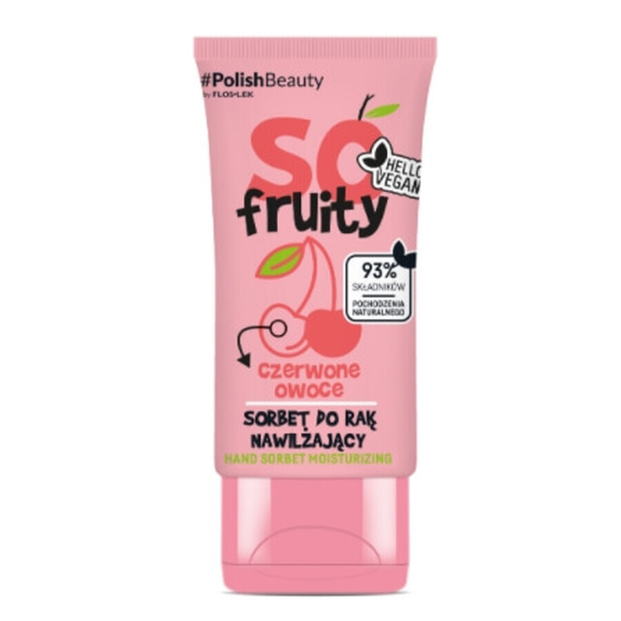 Flos-Lek, SO Fruity! Sorbet hidratant pentru mâini cu fructe roșii, 50 ml