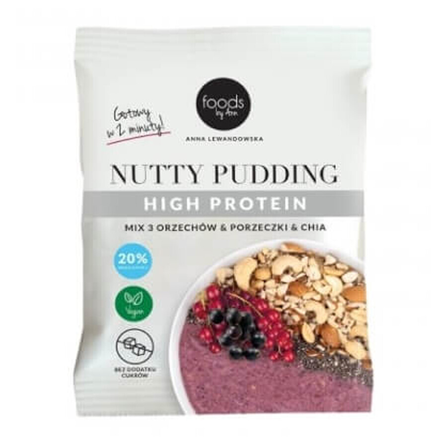 Foods By Ann Nutty Pudding High Protein Mix 3 nueces amp; Grosellas amp; Chía, 50 g