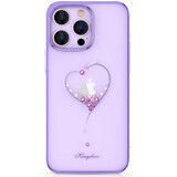 Silicone case with Swarovski crystals Kingxbar Wish Series for iPhone 14 Plus - purple