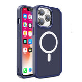 Etui magnétique avec MagSafe Color Matte Case pour iPhone 15 Pro - bleu marine