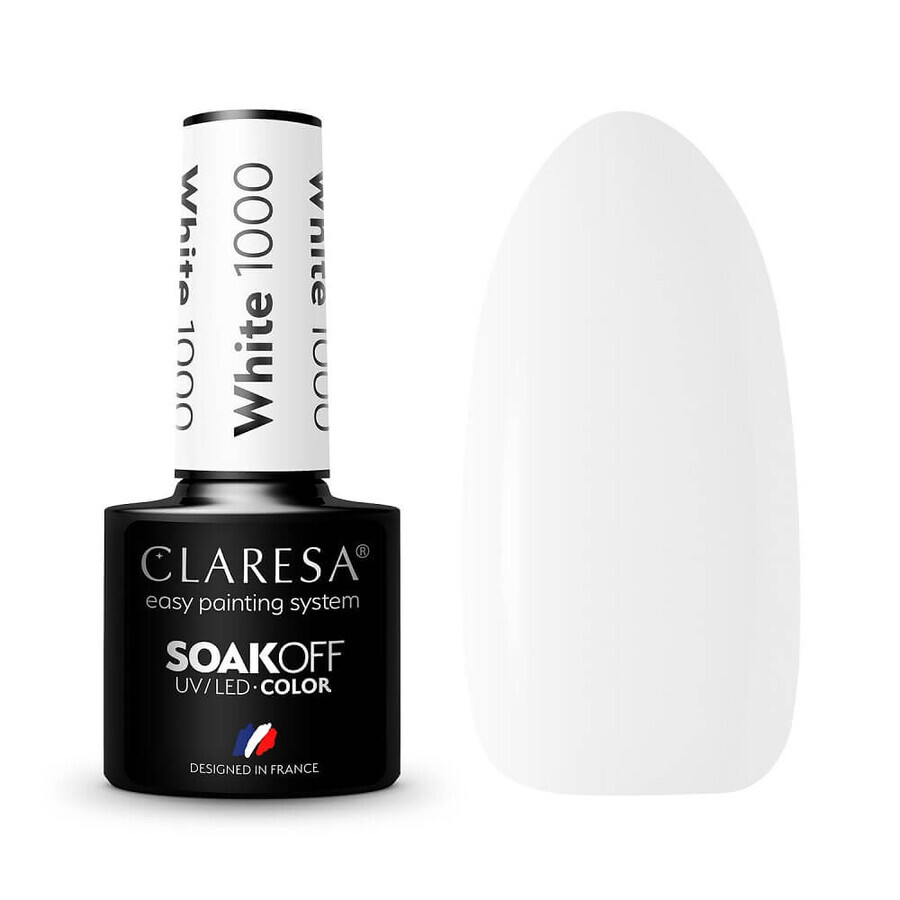 Claresa Soak Off UV/LED Color Hybrid Varnish 1000 White, 5g