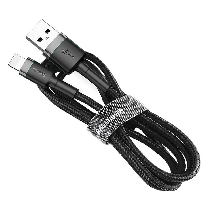 Baseus Cafule USB-A / Lightning 2.4A QC 3.0 0.5 m cablu - negru-gri