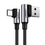 Cavo angolare Ugreen USB - USB Tipo C Carica rapida 3.0 QC3.0 3 A 1 m grigio (US176 20856)