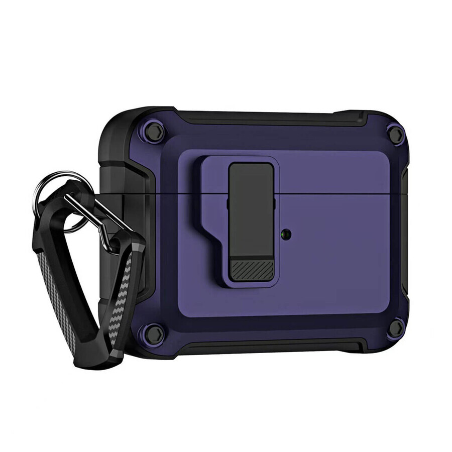 Husă Armour Pro pentru Airpods 4 cu carabinieră - mov