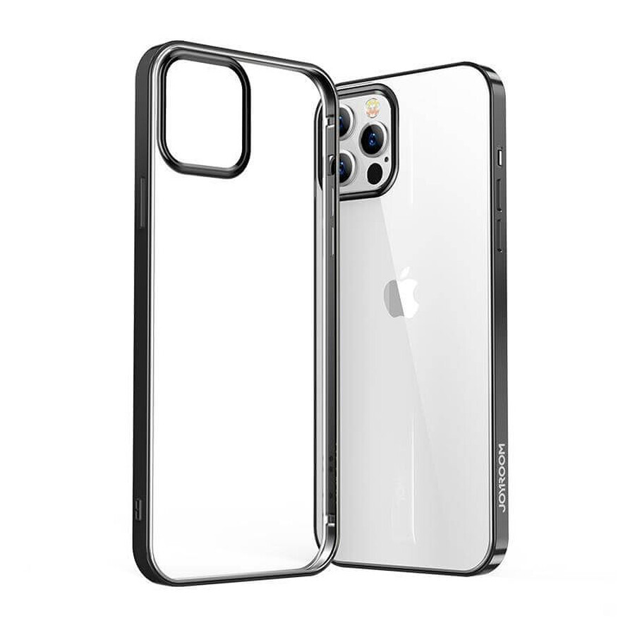 Joyroom New Beautiful Series funda ultrafina transparente con marco metálico para iPhone Pro Max 12 negro (JR-BP796)