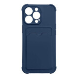 Etui Card Armor Case pour iPhone 13 mini card wallet silicone armor case Air Bag navy blue