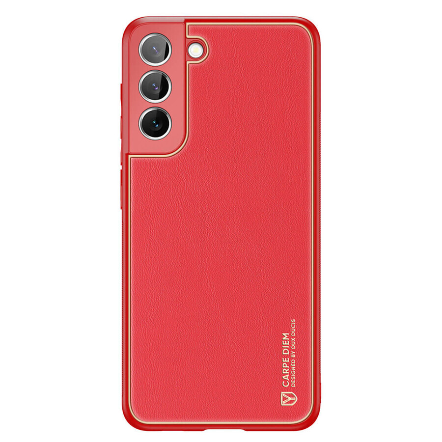 Dux Ducis Yolo elegant eco piele capac caz Samsung Galaxy S22+ (S22 Plus) roșu