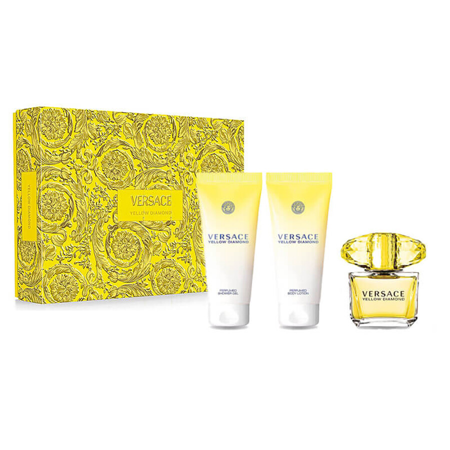 Shop Versace Yellow Diamond Set Eau de Toilette, 50 ml + Körperlotion, 50 ml + Duschgel, 50 ml Versace Yellow Diamond Set Eau de Toilette, 50 ml + Körperlotion, 50 ml + Duschgel, 50 ml