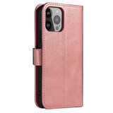 Magnet Case étui élégant avec fonction flip cover et stand iPhone 13 Pro rose