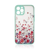 Coque design pour iPhone 12 Pro housse florale vert clair