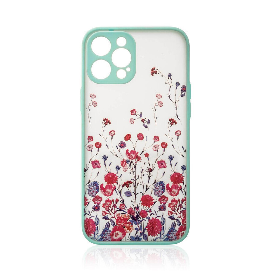Design Case für iPhone 12 Pro florale Hülle hellgrün