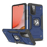 Wozinsky Ring Armor custodia ibrida blindata + supporto magnetico Samsung Galaxy A72 4G blu