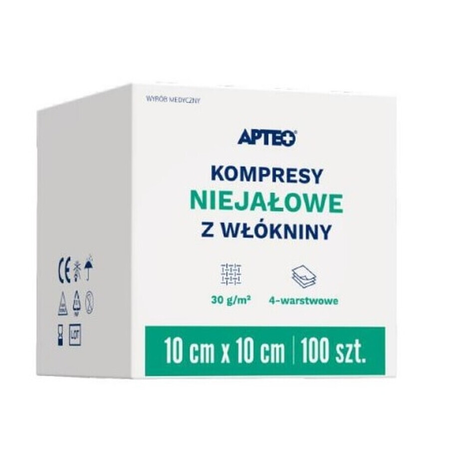 ApteoCare écouvillons non tissés non stériles 10x10cm 100 pièces