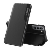 Eco Leather View Case étui élégant avec fonction flip cover et stand Samsung Galaxy S22+ (S22 Plus) noir