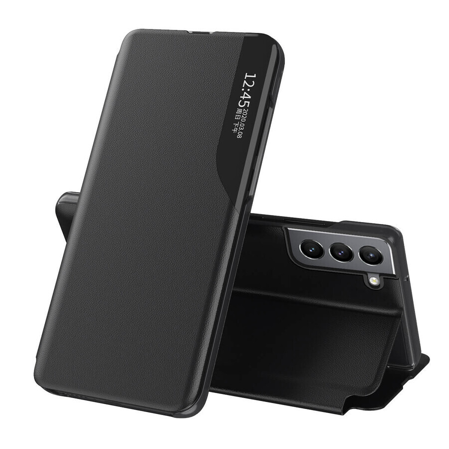 Eco Leather View Case elegante hoes met flipcover en standaardfunctie Samsung Galaxy S22+ (S22 Plus) zwart