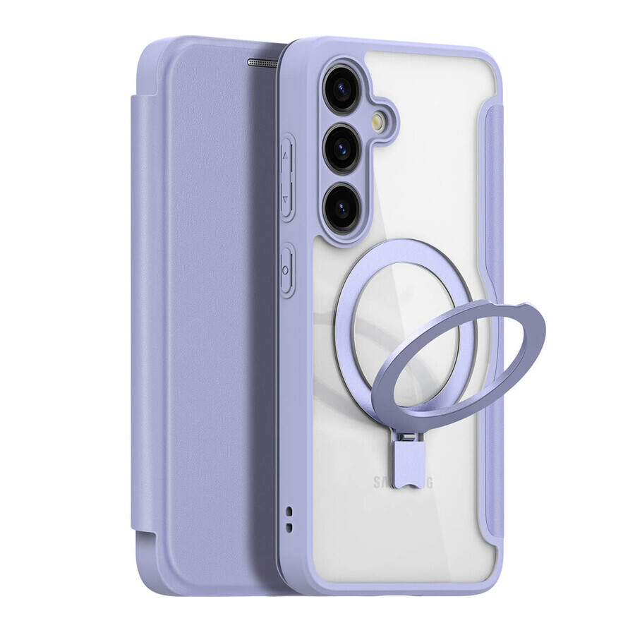 Funda Dux Ducis Skin X Pro para Samsung Galaxy S24 con MagSafe, solapa y soporte - morado