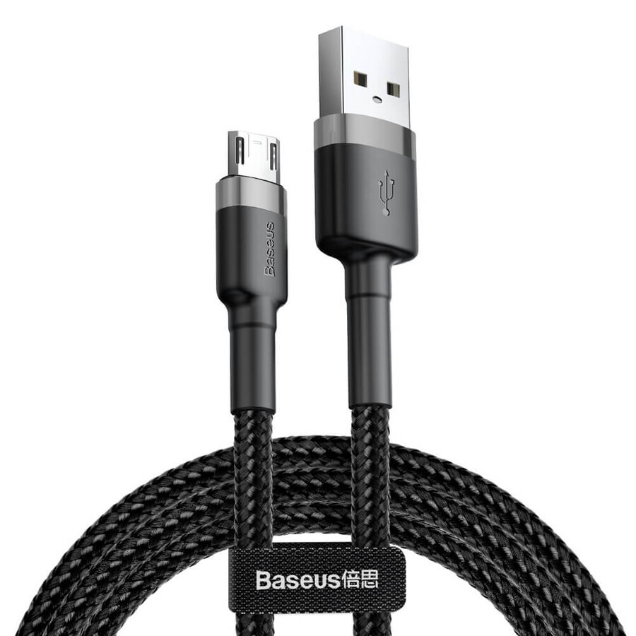 Baseus Cafule Cable CAMKLF-BG1 USB-A / micro USB 2.4A 1 m - black-grey
