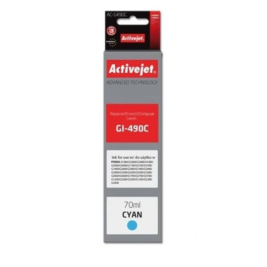 ActiveJet, inchiostro per Canon AC-G490C (sostituzione GI-490C) ciano (blu)