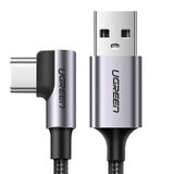 Cable Ugreen US284 50942 USB-A (recto) / USB-C (acodado) 3A 2m - gris