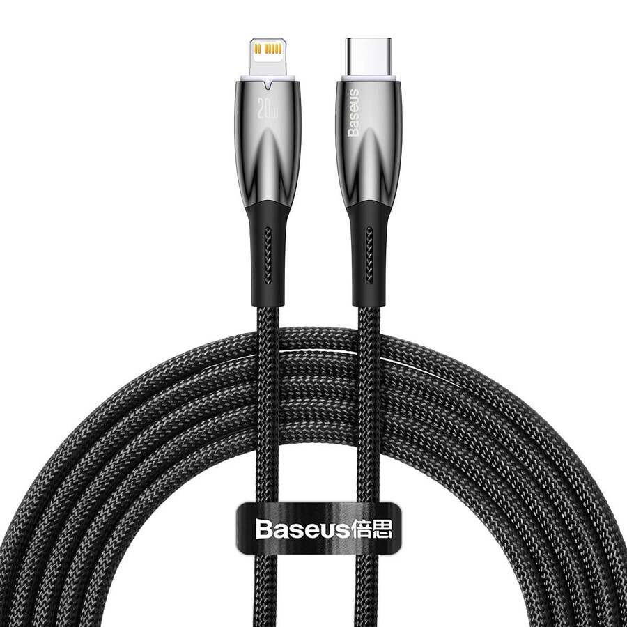 Baseus CADH000101 Lightning - USB-C PD 20W 480Mbps 2m cable - black.