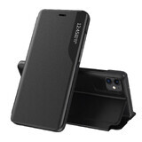 Eco Leather View Case elegante case met flip cover en standaardfunctie iPhone 13 mini zwart