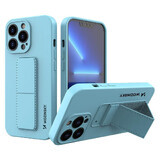 Wozinsky Kickstand Case custodia in silicone con supporto iPhone 13 Pro azzurro