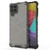 Honingraat gepantserd hoesje met gel frame Samsung Galaxy M53 5G zwart