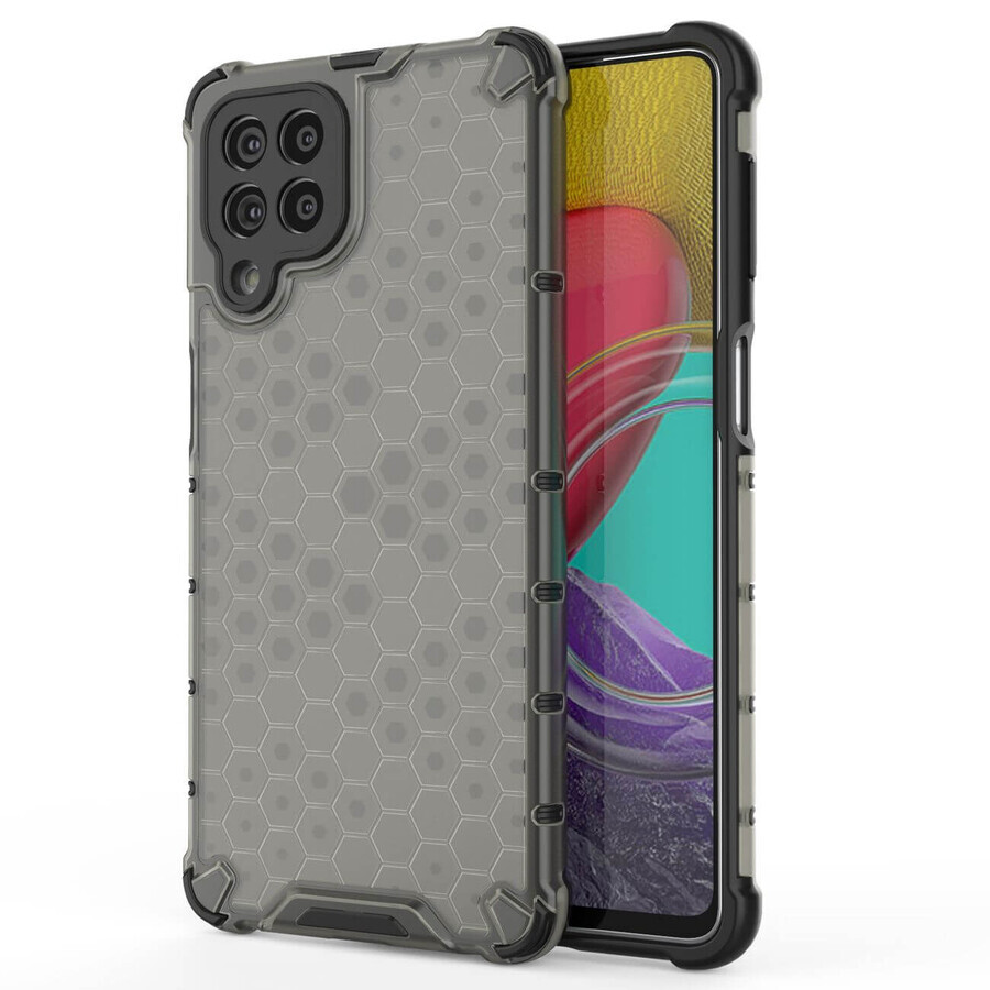 Husă blindată Honeycomb cu cadru din gel Samsung Galaxy M53 5G negru