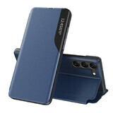 Eco Lederen zichtetui voor Samsung S24+ met flipcover - blauw