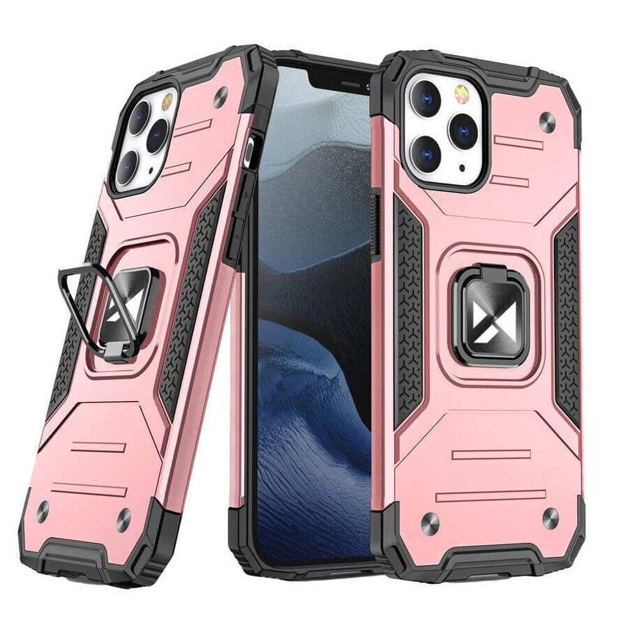 Wozinsky Ring Armor coque hybride blindée + support magnétique iPhone 13 Pro Max rose