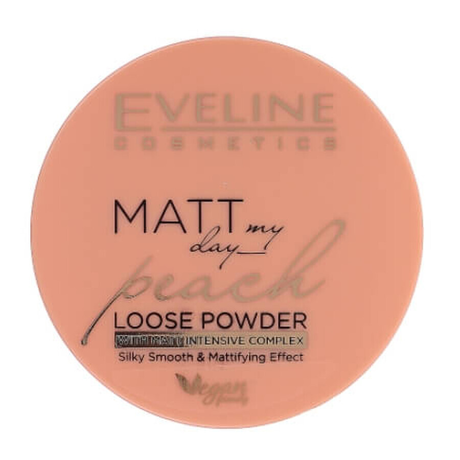 Eveline, Matt My Day Peach, pudră liberă, 6g