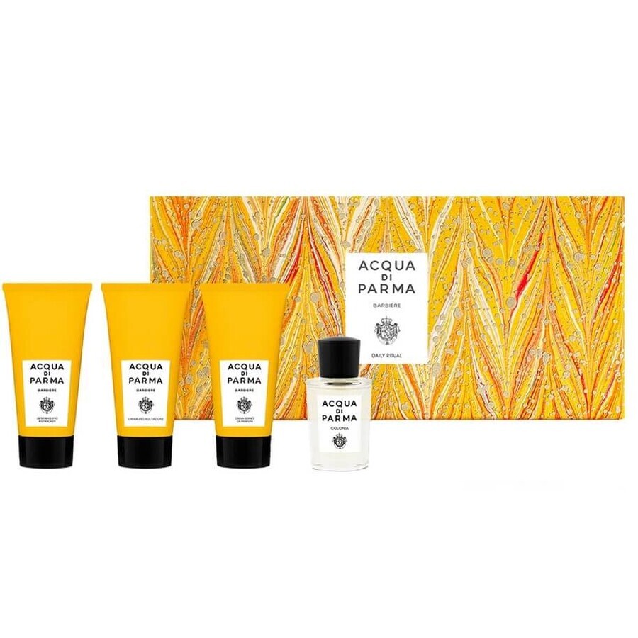 Buy Acqua di Parma Barbiere Daily Ritual Colonia Eau de Cologne, 20 ml + Face Wash Gel, 40 ml + Shaving Cream, 40 ml + Face Cream, 40 ml Acqua di Parma Barbiere Daily Ritual Colonia Eau de Cologne, 20 ml + Face Wash Gel, 40 ml + Shaving Cream, 40 ml + Face Cream, 40 ml