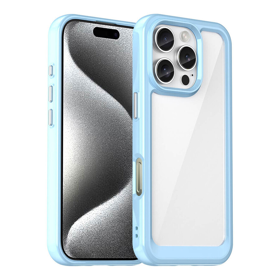 Outer Space hoesje met gel frame voor iPhone 16 Pro - blauw
