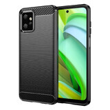 Carbon Hoesje voor Motorola Moto G Power 2023 flexibel siliconen carbon hoesje zwart