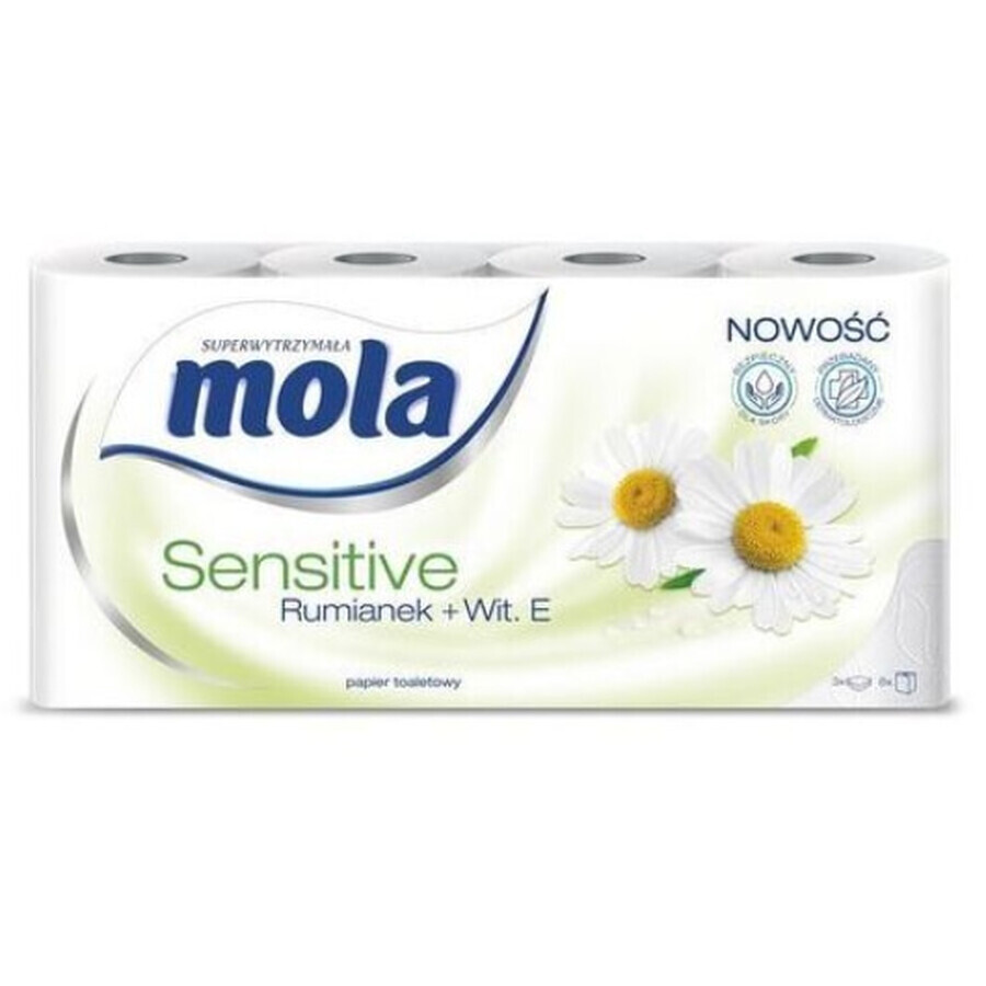 Mola, Sensitive Chamomile + Vitamin E, Toilet paper, 8 rolls