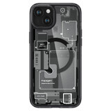 Spigen Ultra Hybrid Mag case met MagSafe voor iPhone 15 Plus - donkergrijs (Zero One design)