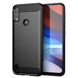 Carbon Case flexibele hoes Motorola Moto E7i Power zwart
