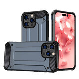 Hybrid Armor gepantserd hoesje voor iPhone 16 Pro Max - blauw