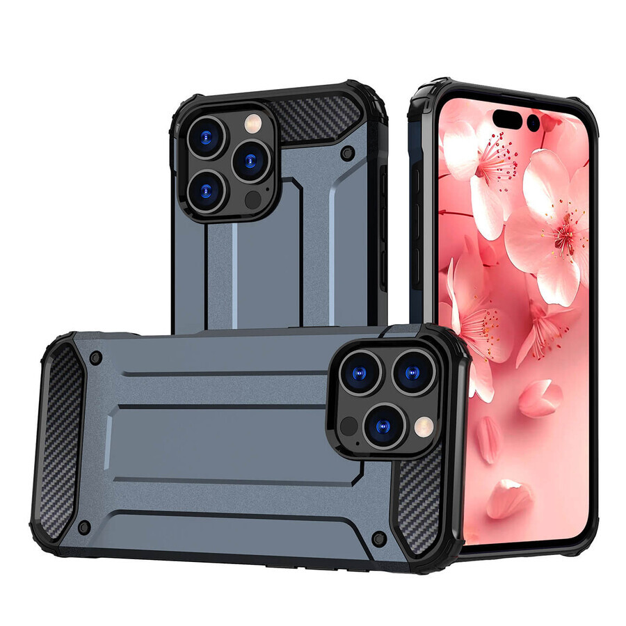Hybrid Armor gepantserd hoesje voor iPhone 16 Pro Max - blauw